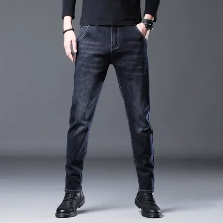 秋季新款小脚牛仔裤男修身长裤春韩版潮流弹力休闲百搭青年男裤潮图片