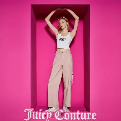Juicy Couture橘滋2025春夏新款酷爽锋利简约百搭撞色印花背心女图片