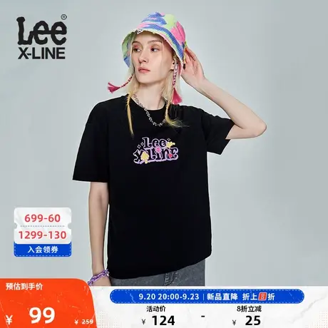 LeeXLINE23新品舒适男友版印花圆领女短袖T恤潮LWT0055224LE图片