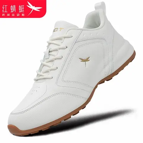 红蜻蜓男鞋秋冬鞋子厚底包底白色休闲皮面防水运动鞋老爹鞋男潮鞋商品大图