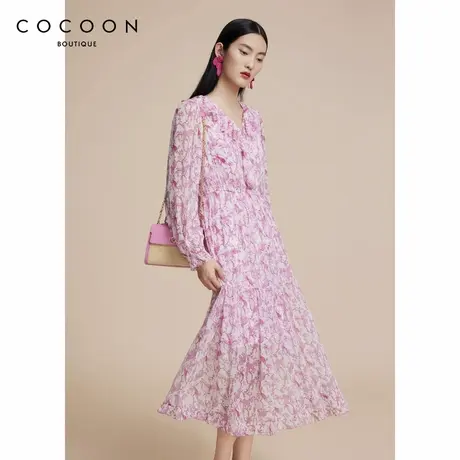 【商场同款】可可尼COCOON2024夏季新款法式长款裙子浪漫连衣裙女图片