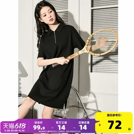 唐狮质感polo连衣裙2024新款女夏季宽松休闲小个子气质女装短袖女图片