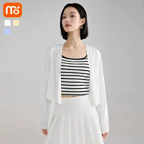 外搭开衫女薄款冰丝空调衫夏季白色新款莫代尔轻薄宽松长袖披肩商品大图