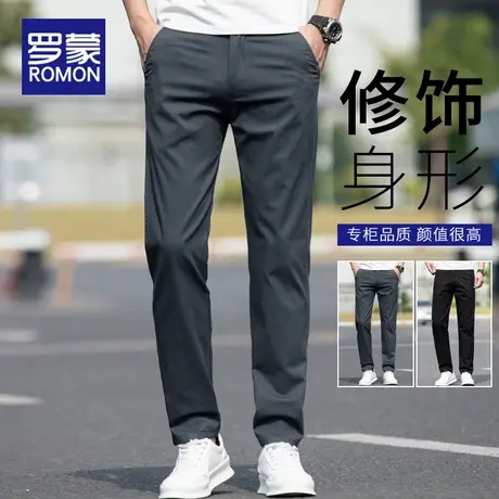 罗蒙冰丝裤子男款夏季薄款宽松直筒男裤2025新款潮牌男士休闲长裤商品大图