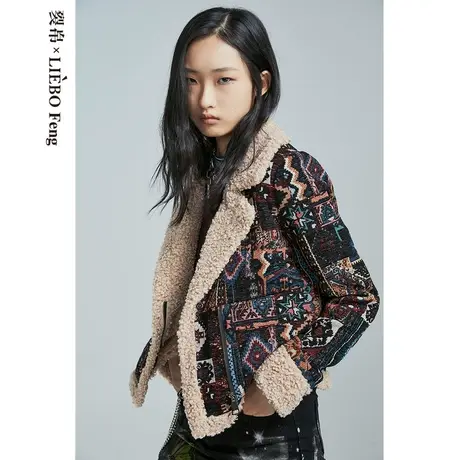 裂帛LIEBOFeng设计师品牌2023年chic复古民族风波西米亚咖色棉服图片