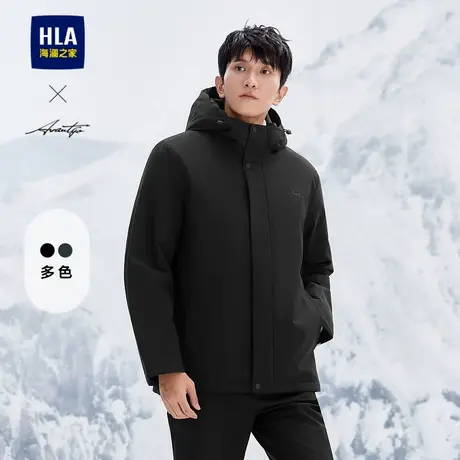 HLA/海澜之家商务时尚棉服25冬季棉衣纯色连帽保暖加厚外套棉袄男商品大图