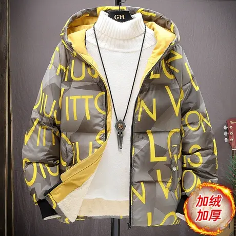 青少年棉衣男初中高中学生加绒外套冬季加厚2023新款潮流冬装棉袄商品大图