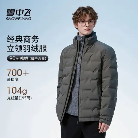 雪中飞2025秋冬新款男士短款羽绒服立领美式潮流时尚运动简约百搭商品大图