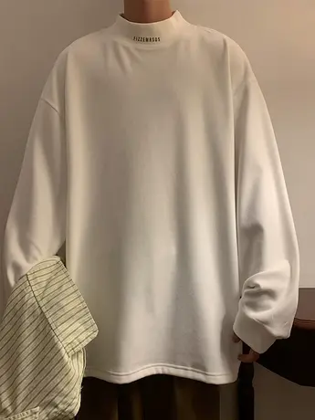 德绒半高领内搭男秋冬季新款情侣ins潮流纯色上衣长袖针织打底衫t商品大图