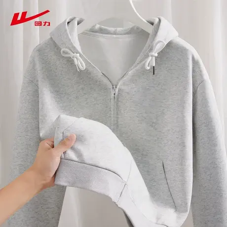 ZH回力短款连帽卫衣外套女2025新款春秋款拉链开衫小个子上衣服图片