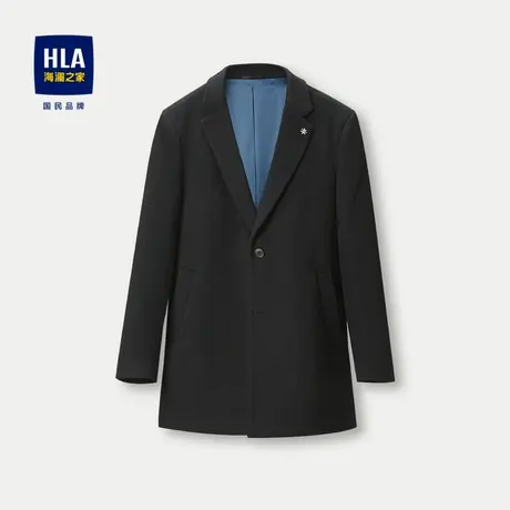 HLA/海澜之家含羊绒大衣2023秋冬新款西装领保暖商务绅士外套男商品大图