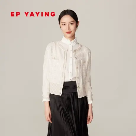 [小香风]EP雅莹高端系列 圆领丝羊绒针织开衫 商场同款9102A图片