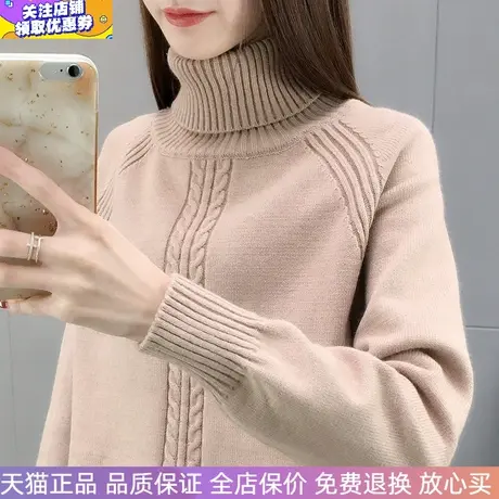 2025秋冬女士新款高领麻花厚毛衣女时尚插肩长袖针织衫洋气打底衫商品大图