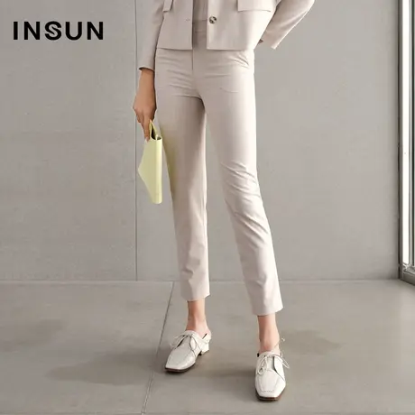 恩裳春季九分直筒修身OL显瘦西装裤图片