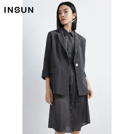 INSUN恩裳秋季显瘦百搭西装外套图片