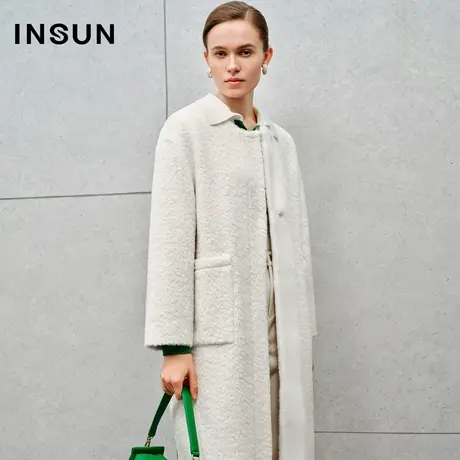 INSUN恩裳线上专选冬季苏力羊驼毛羊毛大衣图片
