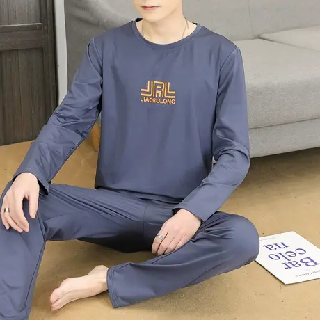 男士睡衣男春秋款长袖长裤23新款秋冬天男式可外穿大码家居服套装商品大图