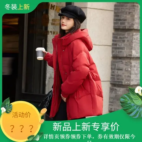 时尚气质羽绒服2023年冬季新款女连帽知性温柔韩版加厚百搭上衣图片
