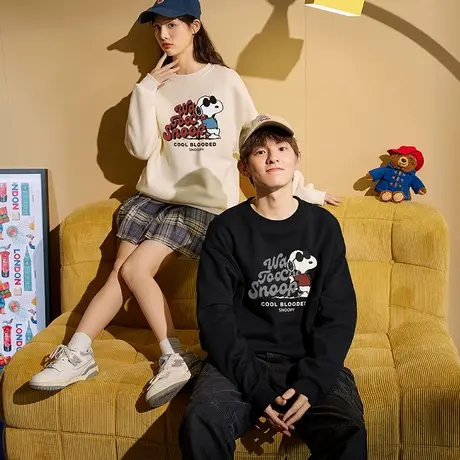 唐狮2023秋冬季新款圆领卫衣男史努比联名可爱情侣装外套女11.29商品大图