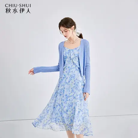 秋水伊人雪纺碎花连衣裙早春装2024新款女装吊带法式气质裙子初春图片