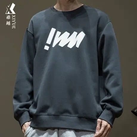 希越重磅350g美式卫衣男2024春季新款宽松大码休闲男士套头外套潮商品大图