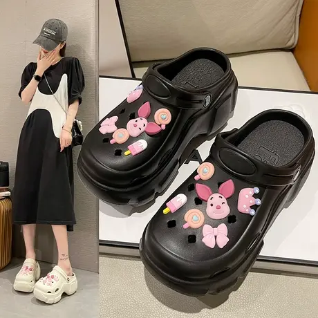 洞洞鞋女2024下夏款外穿居家时尚防滑凉拖网红款踩屎感包头拖鞋潮商品大图