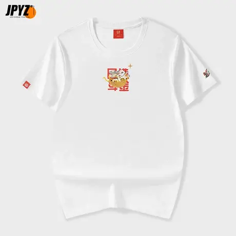 刺绣男t恤夏季国潮牌潮流宽松大码半袖纯棉体恤重磅短袖冰丝衣服商品大图