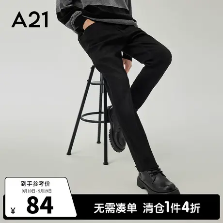 A21outlets男装弹力修身裤子秋季款低腰黑色牛仔裤男士休闲男长裤图片