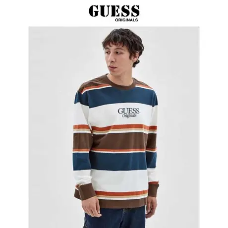GUESS秋士Originals横条纹撞色圆领T恤-M2RI40K9XF3商品大图