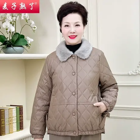 妈妈冬外套加厚款棉衣2022新款时尚阔太太奶奶洋气上衣中老年女装商品大图