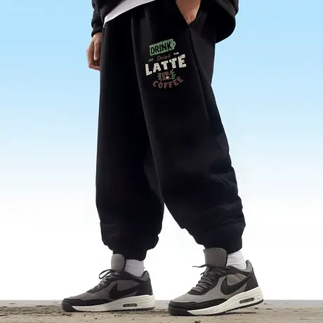 春秋加绒大码休闲运动裤男士肥佬宽松卫裤胖子男装潮加肥加大裤子商品大图