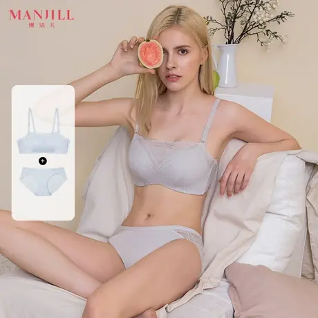 熳洁儿内衣女无钢圈小胸聚拢套装文胸女性感调整型收副乳流行胸罩商品大图