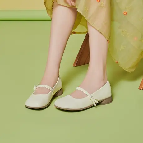戈美其浅口豆豆鞋女秋季新款2023年软底仙女风奶奶鞋一脚蹬单鞋女商品大图
