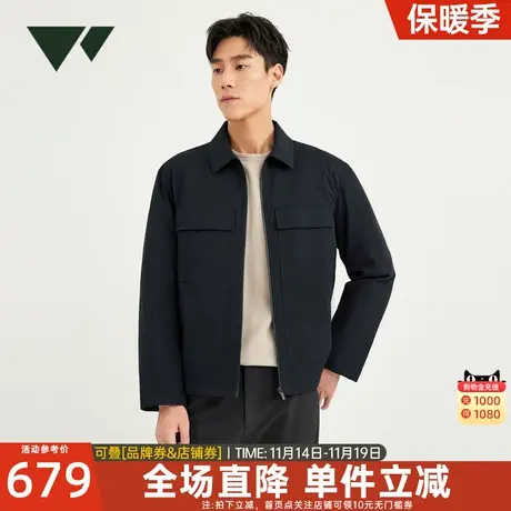 七匹狼夹克外套男士2023新款秋冬季加厚棉服休闲翻领中年爸爸男装商品大图