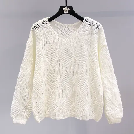 夏季防晒镂空针织衫女2023年新款韩系宽松慵懒风洋气减龄薄款毛衣图片
