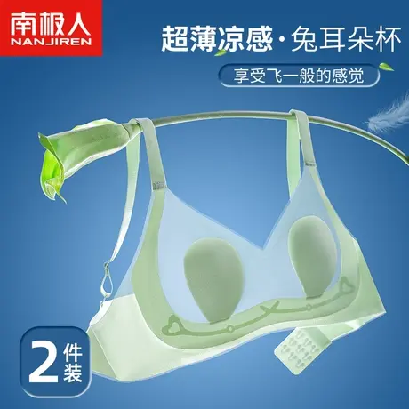 南极人大胸显小内衣女超薄凉感上托聚拢防下垂兔耳杯防凸无痕胸罩商品大图