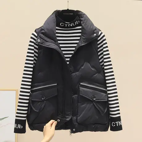 2023年秋冬季新款韩版宽松羽绒棉马甲女洋气外穿潮流时尚坎肩马夹图片