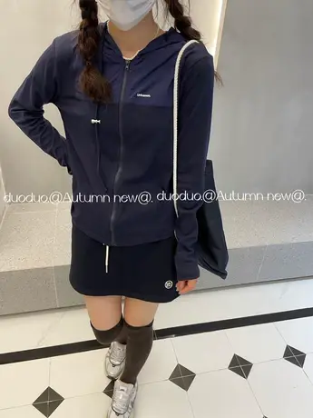 秋装新款连帽领字母简约修身短款春秋薄款外套开衫卫衣女外套上衣商品大图