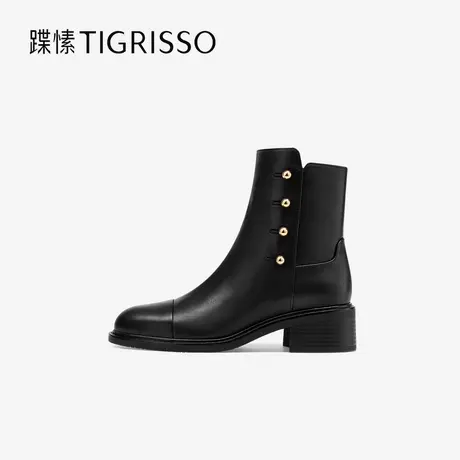 蹀愫新中式圆头女靴子增高时装靴女鞋TA54710-11图片