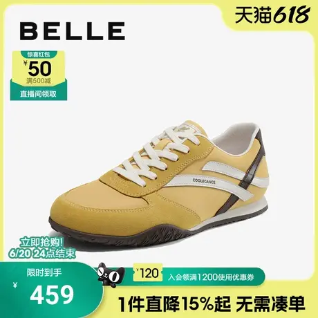 百丽男士运动德训阿甘鞋2025夏季新款户外软底黄色帆布鞋D5H08BM5商品大图