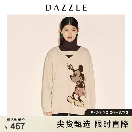 DAZZLE地素奥莱 春季修身弹力高领打底衫套头毛衣女图片