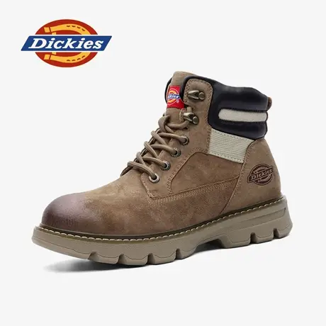 Dickies高帮2024冬季新款皮棕色美式休闲加绒大码男款马丁鞋商品大图