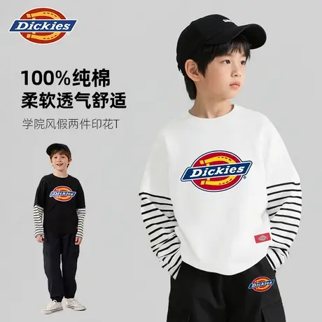 Dickies童装男童t恤长袖秋季儿童2025新款体恤男孩美式休闲上衣A图片
