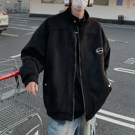 夹克男春秋季2025新款美式休闲复古外套个性潮牌工装机能立领上衣商品大图