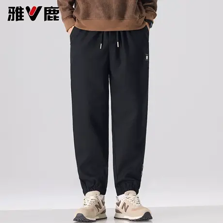 雅鹿工装裤男 2025新款时尚工装裤户外加厚加绒保暖宽松束脚裤男图片