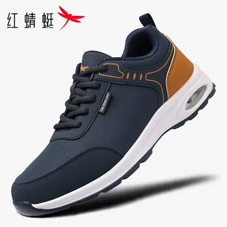 红蜻蜓男鞋秋冬鞋子气垫厚底增高休闲皮面运动鞋男防水旅游鞋冬季商品大图