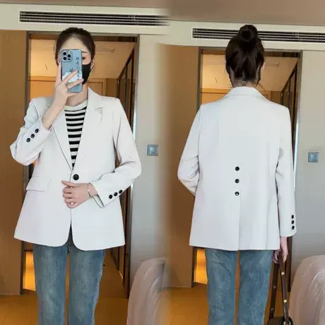 加棉西装外套女2023新款秋冬女士小西服设计感小众休闲宽松上衣潮图片