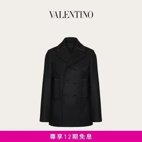 【24期免息】华伦天奴VALENTINO男士 BLACK UNTITLED 羊毛大衣图片
