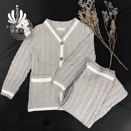 贝佳人男士保暖家居服套装秋衣秋季新款睡衣男图片