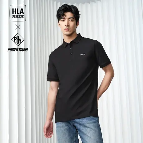 HLA/海澜之家POWER YOUNG系列POLO衫24春夏新凉感翻领珠地网眼男商品大图